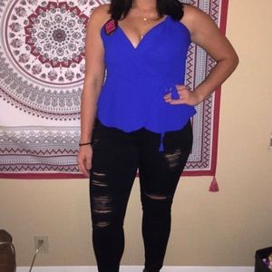 Electric Blue Monteau Top